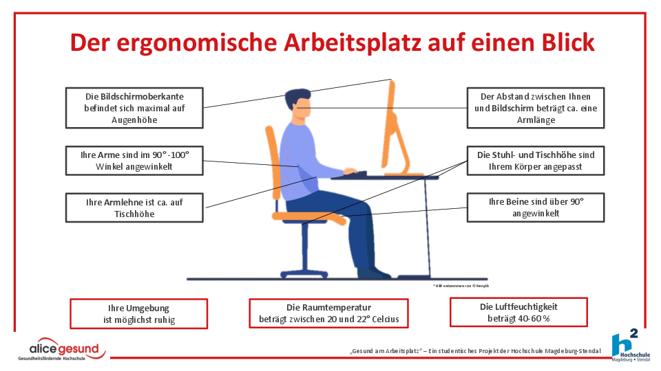 Der ergonomische Arbeitsplatz auf einen Blick